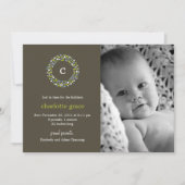 Aankondiging van de geboorte van Monogram Wreath W (Voorkant)