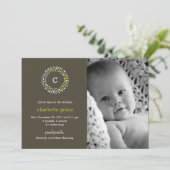 Aankondiging van de geboorte van Monogram Wreath W (Staand voorkant)