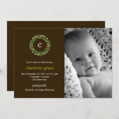 Aankondiging van de geboorte van Monogram Wreath W (Voorkant / Achterkant)