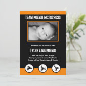 Aankondiging van de geboorte van Motocross Dirt Bi (Staand voorkant)