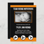 Aankondiging van de geboorte van Motocross Dirt Bi (Voorkant / Achterkant)