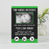 Aankondiging van de geboorte van Motocross Dirt Bi (Staand voorkant)