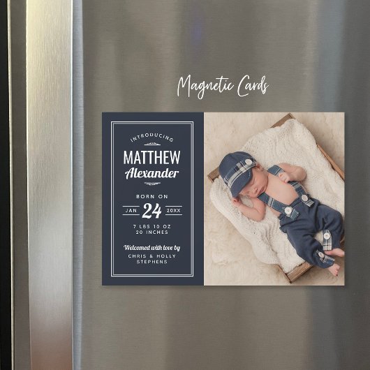 Aankondiging van de geboorte van Navy Baby Boy Mag