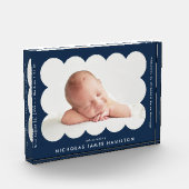 Aankondiging van de geboorte van Navy Modern Scall Fotoblokken (Links)