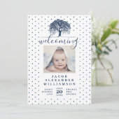 Aankondiging van de geboorte van Navy Willow Famil (Staand voorkant)