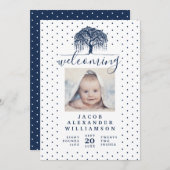 Aankondiging van de geboorte van Navy Willow Famil (Voorkant / Achterkant)