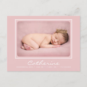 Aankondiging van de geboorte van Newborn Baby Girl Briefkaart
