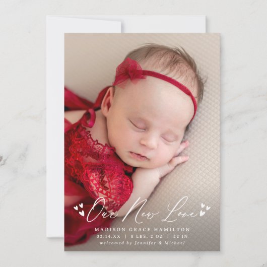 Aankondiging van de geboorte van onze nieuwe liefd (Voorkant)