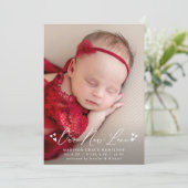 Aankondiging van de geboorte van onze nieuwe liefd (Staand voorkant)