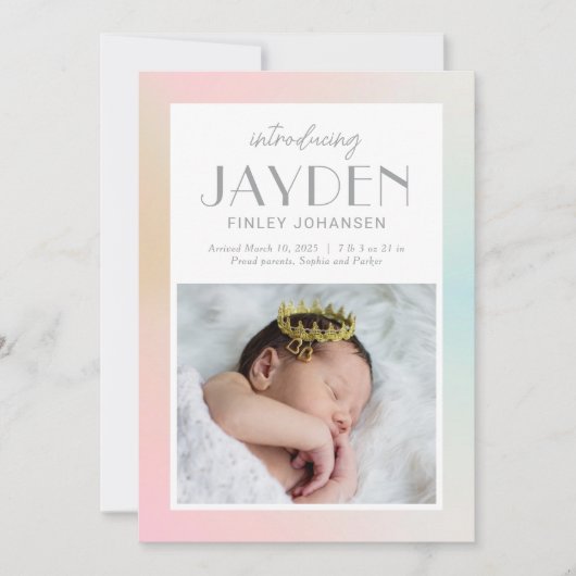 Aankondiging van de geboorte van Pastel Delight Ba (Voorkant)