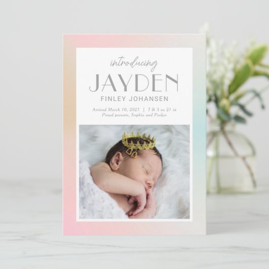 Aankondiging van de geboorte van Pastel Delight Ba (Staand voorkant)