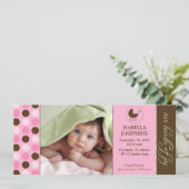 Aankondiging van de geboorte van Polka Dot (roze) (Staand voorkant)