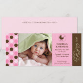 Aankondiging van de geboorte van Polka Dot (roze) (Voorkant / Achterkant)