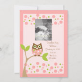 Aankondiging van de geboorte van Roze Owl.. (Voorkant)