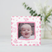 Aankondiging van de geboorte van roze zongvogels (Staand voorkant)