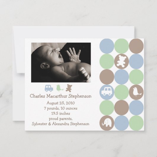 Aankondiging van de geboorte van stippen N Shapes (Voorkant)