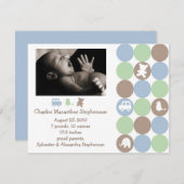 Aankondiging van de geboorte van stippen N Shapes (Voorkant / Achterkant)