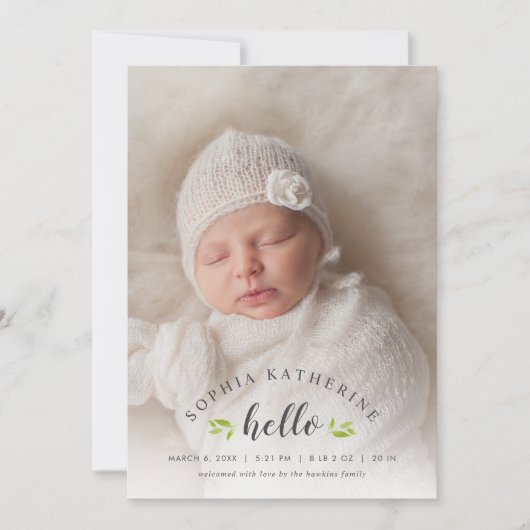 Aankondiging van de geboorte van Tiny Twigs Photo (Voorkant)