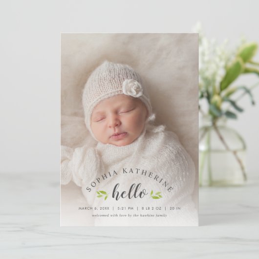 Aankondiging van de geboorte van Tiny Twigs Photo (Staand voorkant)