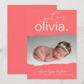 Aankondiging van de geboorte van Trend CORAL Photo (Voorkant / Achterkant)