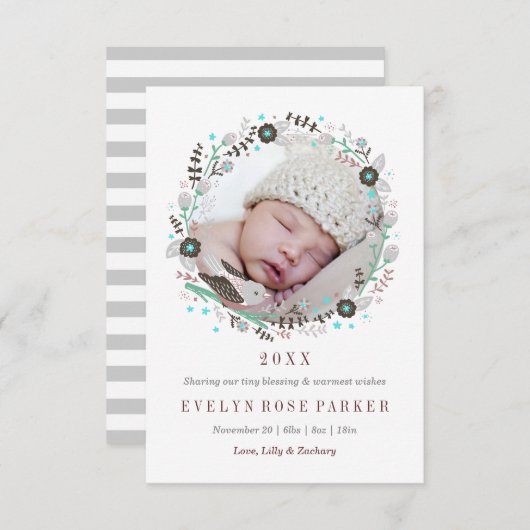 Aankondiging van de geboorte van vogelpest (Voorkant / Achterkant)