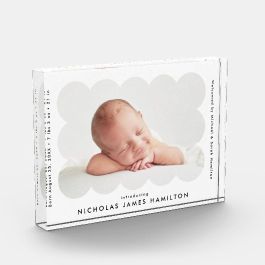 Aankondiging van de geboorte van White Modern Scal Fotoblokken (Links)