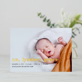 Aankondiging van de geboorte XO Gold Foil (Staand Voorkant)