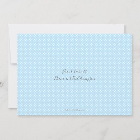 Aankondiging van de geboorteaankondigingen van Bab (Achterkant)