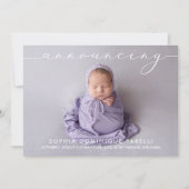 Aankondiging van de geboorteaankondigingen van de (Voorkant)