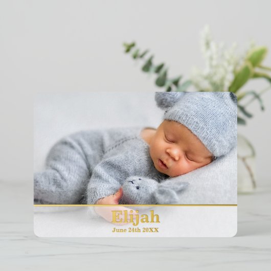 Aankondiging van de gematigde geboorte van Elegant (Staand Voorkant)