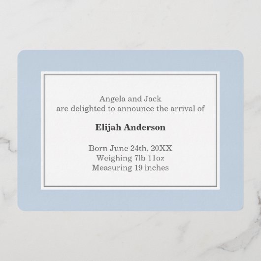 Aankondiging van de gematigde geboorte van Elegant (Achterkant)