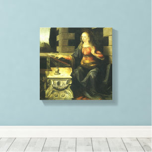 Aankondiging van de Heer door Leonardo da Vinci Canvas Afdruk