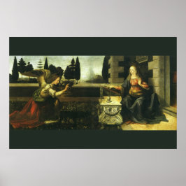 Aankondiging van de Heer door Leonardo da Vinci Poster