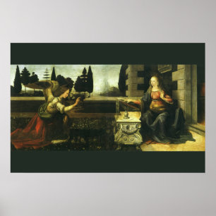 Aankondiging van de Heer door Leonardo da Vinci Poster