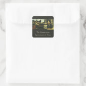 Aankondiging van de Heer door Leonardo da Vinci Vierkante Sticker (Tas)
