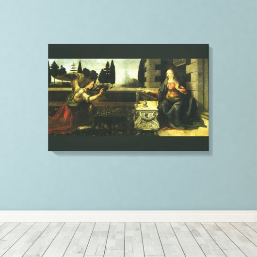 Aankondiging van de Heer van Leonardo da Vinci Canvas Afdruk (Insitu (Houten vloer))