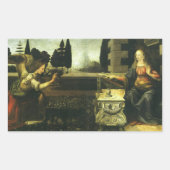 Aankondiging van de Heer van Leonardo da Vinci Rechthoekige Sticker (Voorkant)