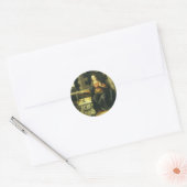 Aankondiging van de Heer van Leonardo da Vinci Ronde Sticker (Envelop)