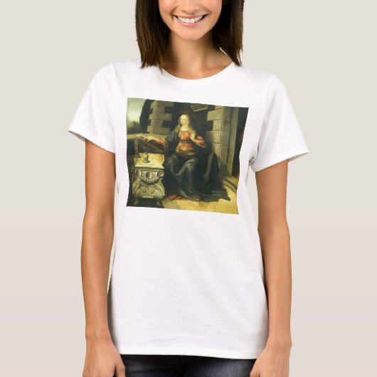 Aankondiging van de Heer van Leonardo da Vinci T-shirt (Voorkant)