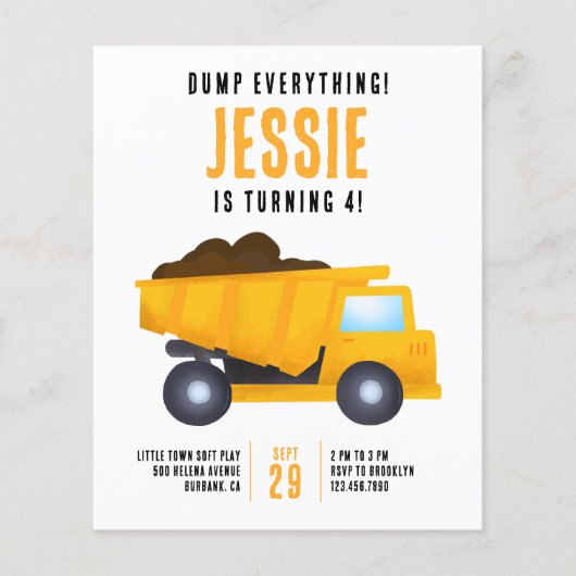 Aankondiging van de klimaatpartij in Cute Construc Flyer (Voorkant)