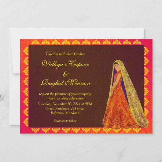 Aankondiging van de legant Indian Bride / Damask W (Voorkant)