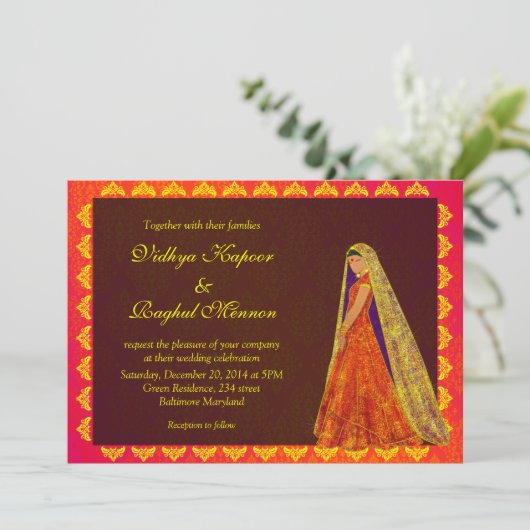Aankondiging van de legant Indian Bride / Damask W (Staand voorkant)