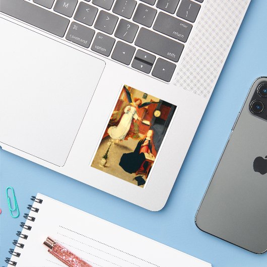 Aankondiging van de Maagd Maria door Gerard David Sticker (Laptop met iPhone)