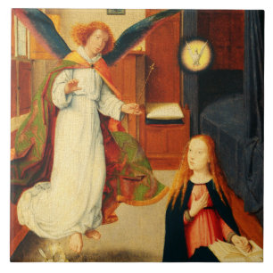 Aankondiging van de Maagd Maria door Gerard David Tegeltje