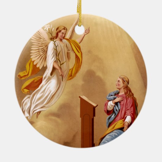 Aankondiging van de Maagd Maria Keramisch Ornament (Achterkant)