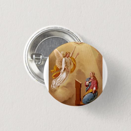 Aankondiging van de Maagd Maria Ronde Button 3,2 Cm (Voorkant /achterkant)