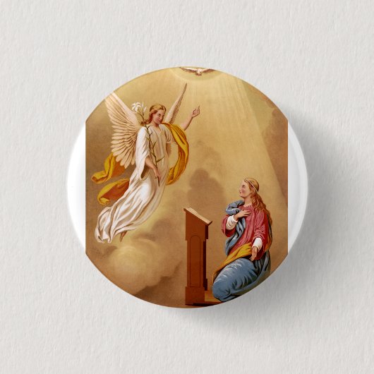 Aankondiging van de Maagd Maria Ronde Button 3,2 Cm (Voorkant)