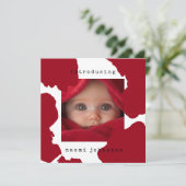 Aankondiging van de Modern Red Watercolor Baby (Staand voorkant)