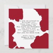 Aankondiging van de Modern Red Watercolor Baby (Achterkant)