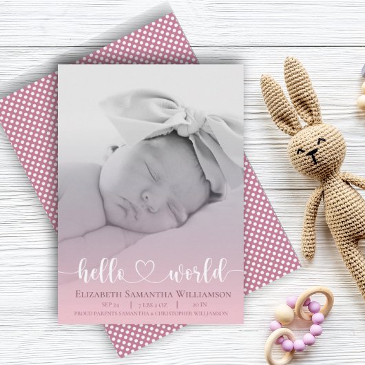 Aankondiging van de moderne baby Girl Foto